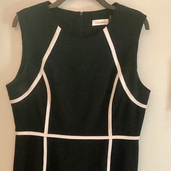 Calvin Klein Black Dress with White Piping - Picture 1 of 3